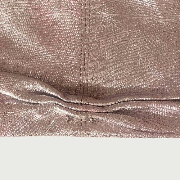 Junior Drake Wendy Embossed Silver Metallic Pink  Clutch Bag